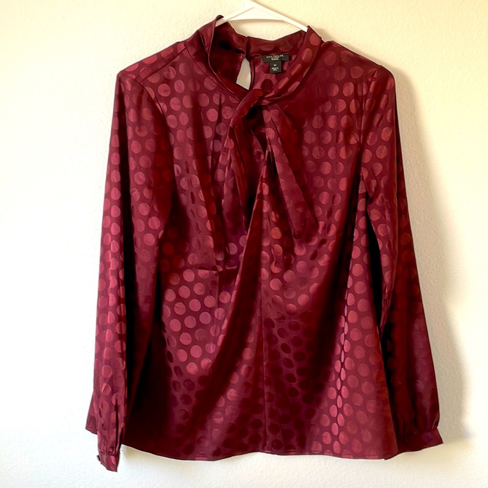ANN TAYLOR FACTORY polka dot blouse